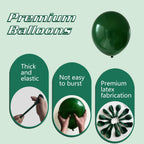 IXVAN Dark Green Balloons – 145pcs Set (18/12/10/5 in) for Parties
