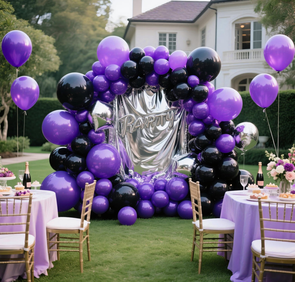 IXVAN Dark Purple Balloons Kit – 145pcs Latex Balloons for Arch Garlands (5in, 10in, 12in, 18in)