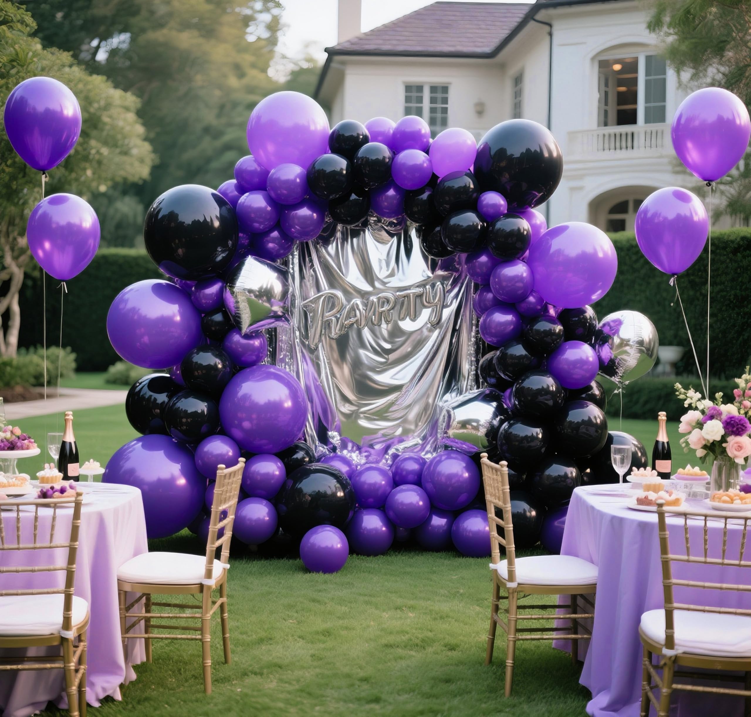 IXVAN Dark Purple Balloons Kit – 145pcs Latex Balloons for Arch Garlands (5in, 10in, 12in, 18in)