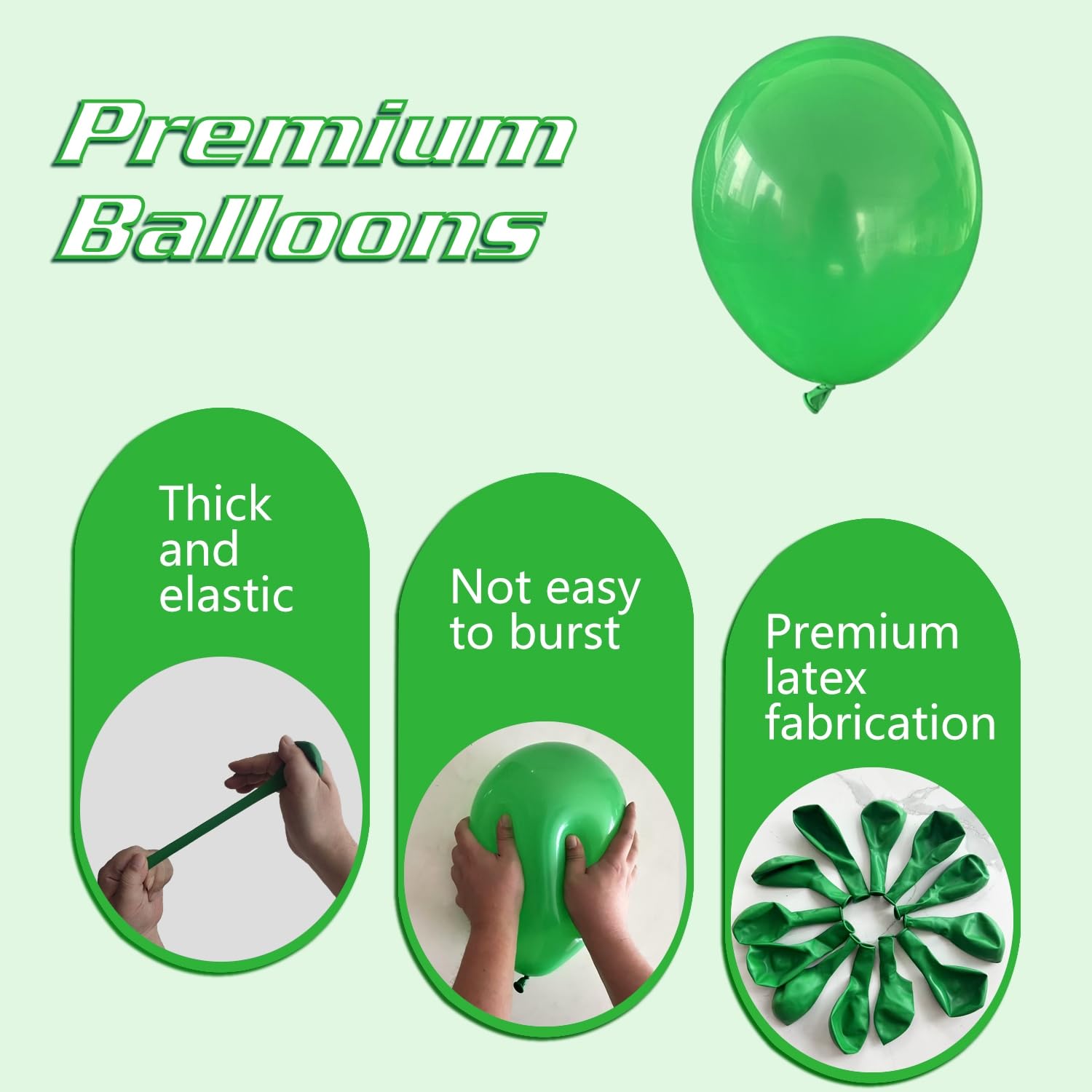 IXVAN Green Balloons 145pcs – 18/12/10/5in Set for Birthday, Wedding, Baby Shower