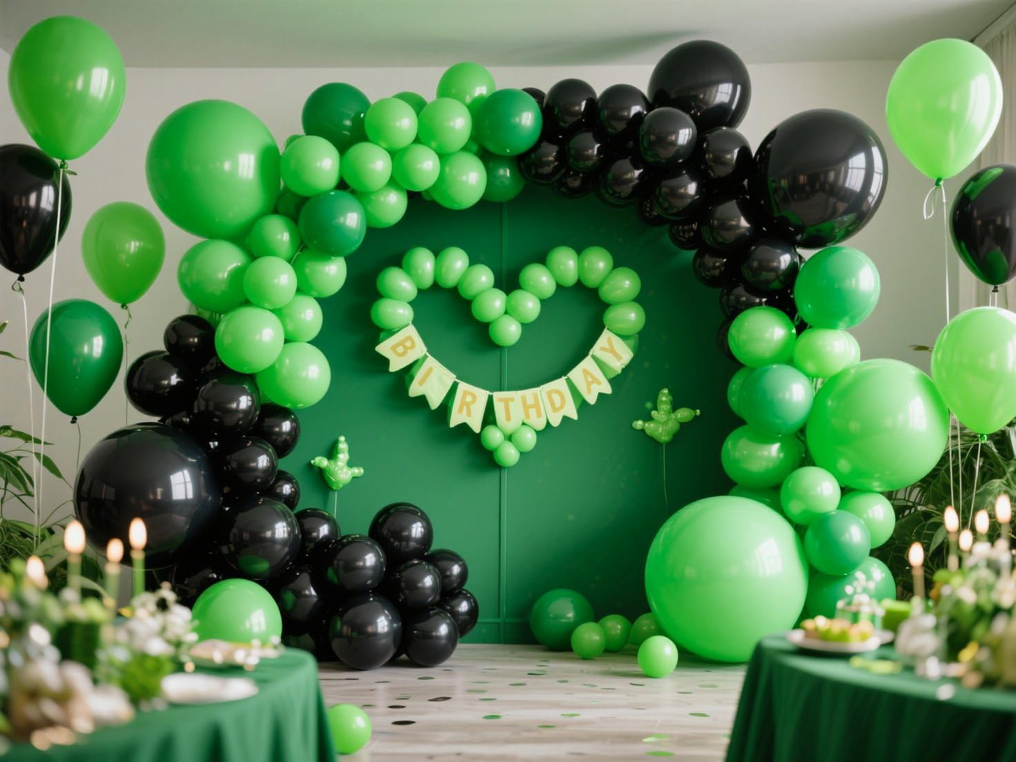 IXVAN Green Balloons 145pcs – 18/12/10/5in Set for Birthday, Wedding, Baby Shower