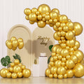 IXVAN Metallic Gold Balloons 145pcs – 5in, 10in, 12in, 18in Latex Balloon Kit for Weddings & Parties