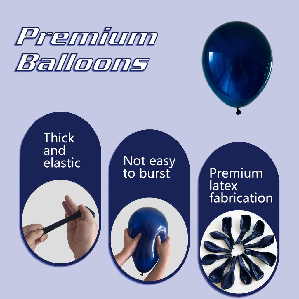IXVAN Navy Blue Balloons 145pcs | Multi-Size Latex Arch Kit for Parties