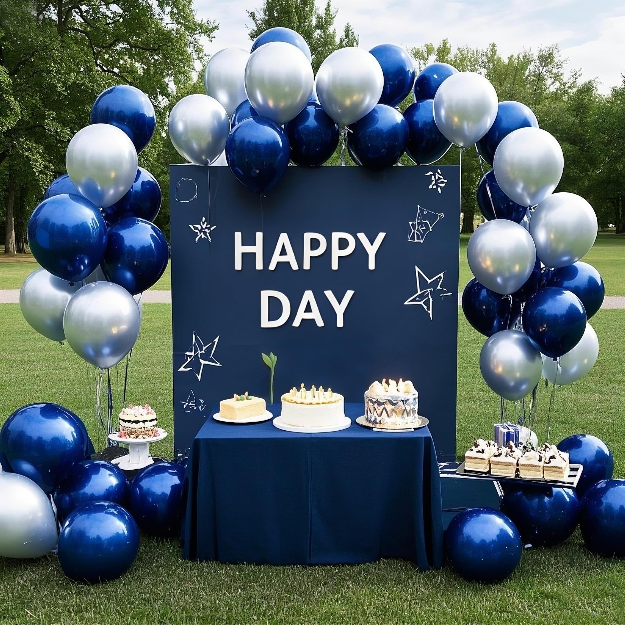 IXVAN Navy Blue Balloons 145pcs | Multi-Size Latex Arch Kit for Parties