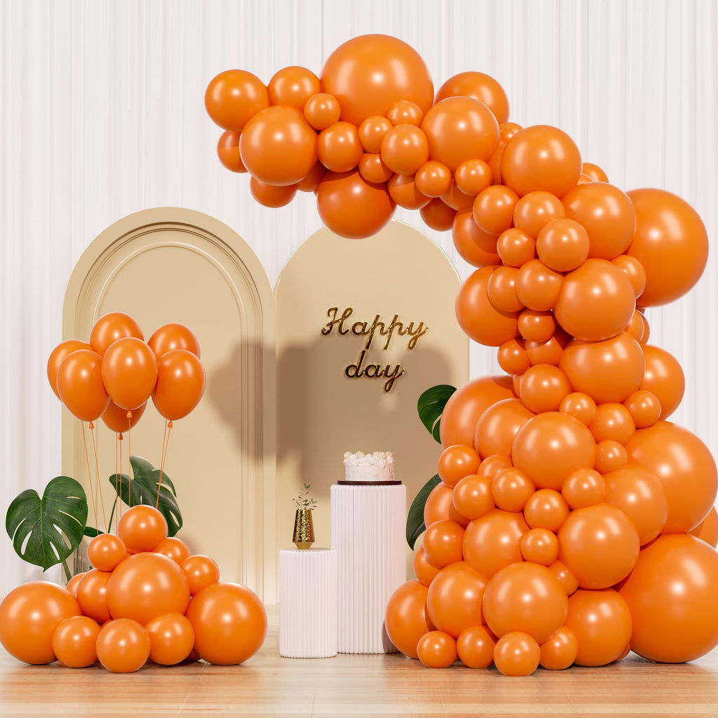 IXVAN Orange Balloons 145pcs – 18/12/10/5 Inch Arch Kit Garland for Party Decorations