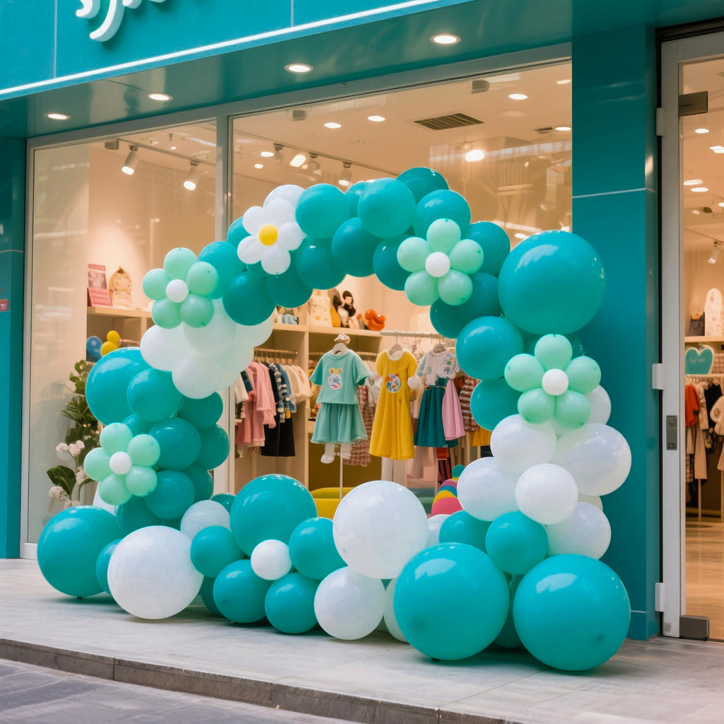 IXVAN Turquoise Blue Peacock Balloons 145pcs – Latex Balloon Arch Kit (5in, 10in, 12in, 18in) for Weddings & Parties
