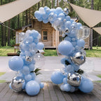 IXVAN Pastel Blue Balloons 145pcs – 18/12/10/5 Inch Balloon Garland Kit for Parties