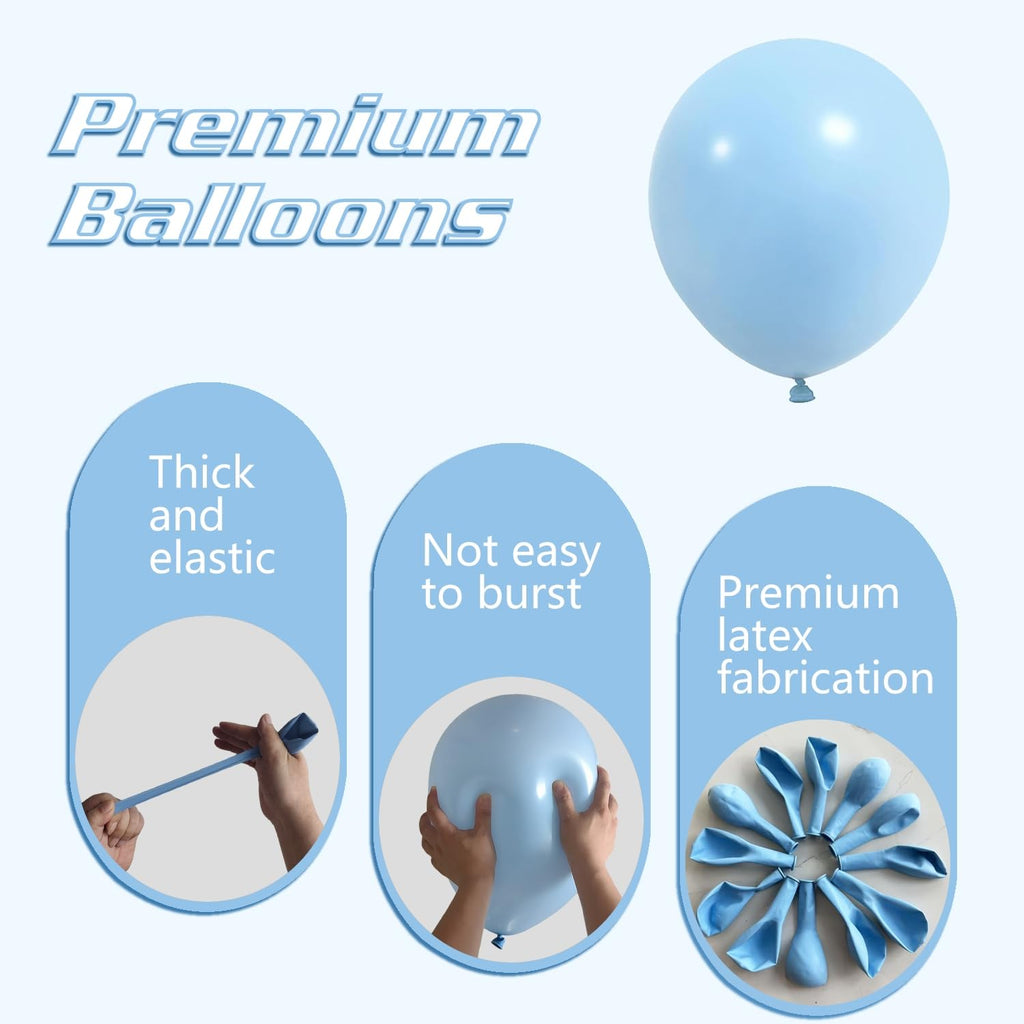 IXVAN Pastel Blue Balloons 145pcs – 18/12/10/5 Inch Balloon Garland Kit for Parties