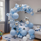 IXVAN Pastel Blue Balloons 145pcs – 18/12/10/5 Inch Balloon Garland Kit for Parties