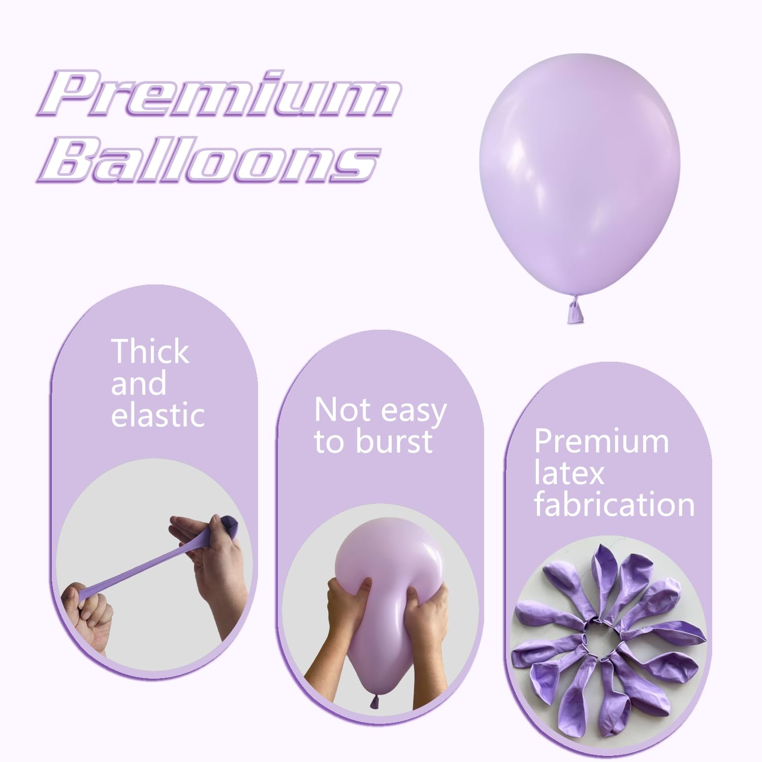 IXVAN Pastel Purple Balloons 145pcs – 18/12/10/5 Inch Latex Balloon Garland Kit for Parties