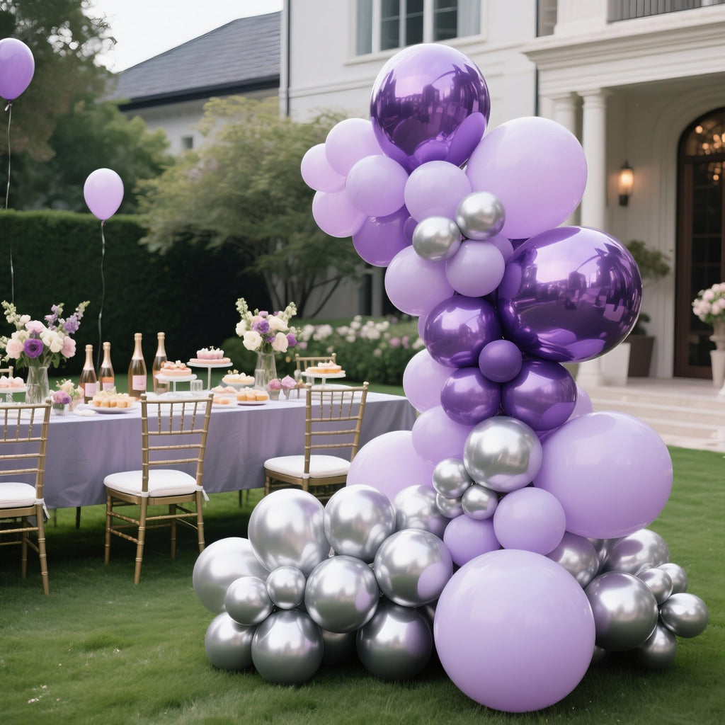IXVAN Pastel Purple Balloons 145pcs – 18/12/10/5 Inch Latex Balloon Garland Kit for Parties