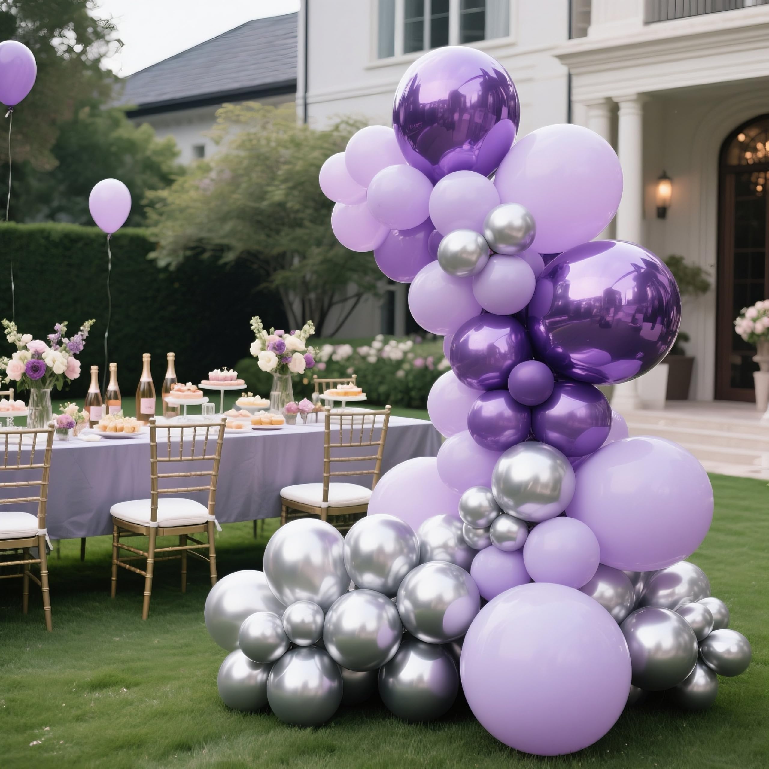 IXVAN Pastel Purple Balloons 145pcs – 18/12/10/5 Inch Latex Balloon Garland Kit for Parties