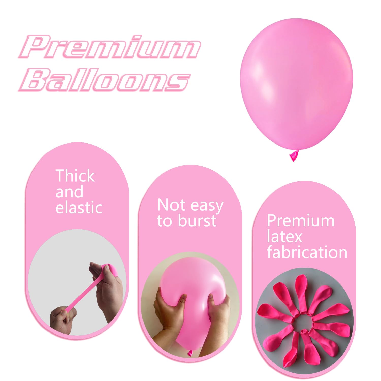 IXVAN Pink Balloons 145pcs – Mixed Sizes for Arch Garland