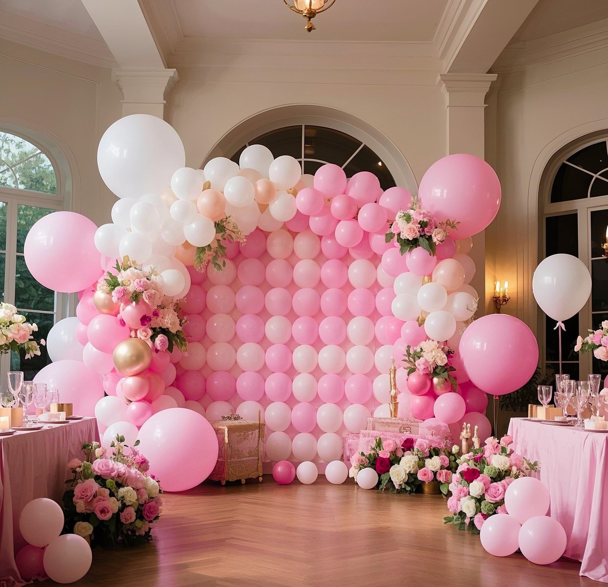 IXVAN Pink Balloons 145pcs – Mixed Sizes for Arch Garland