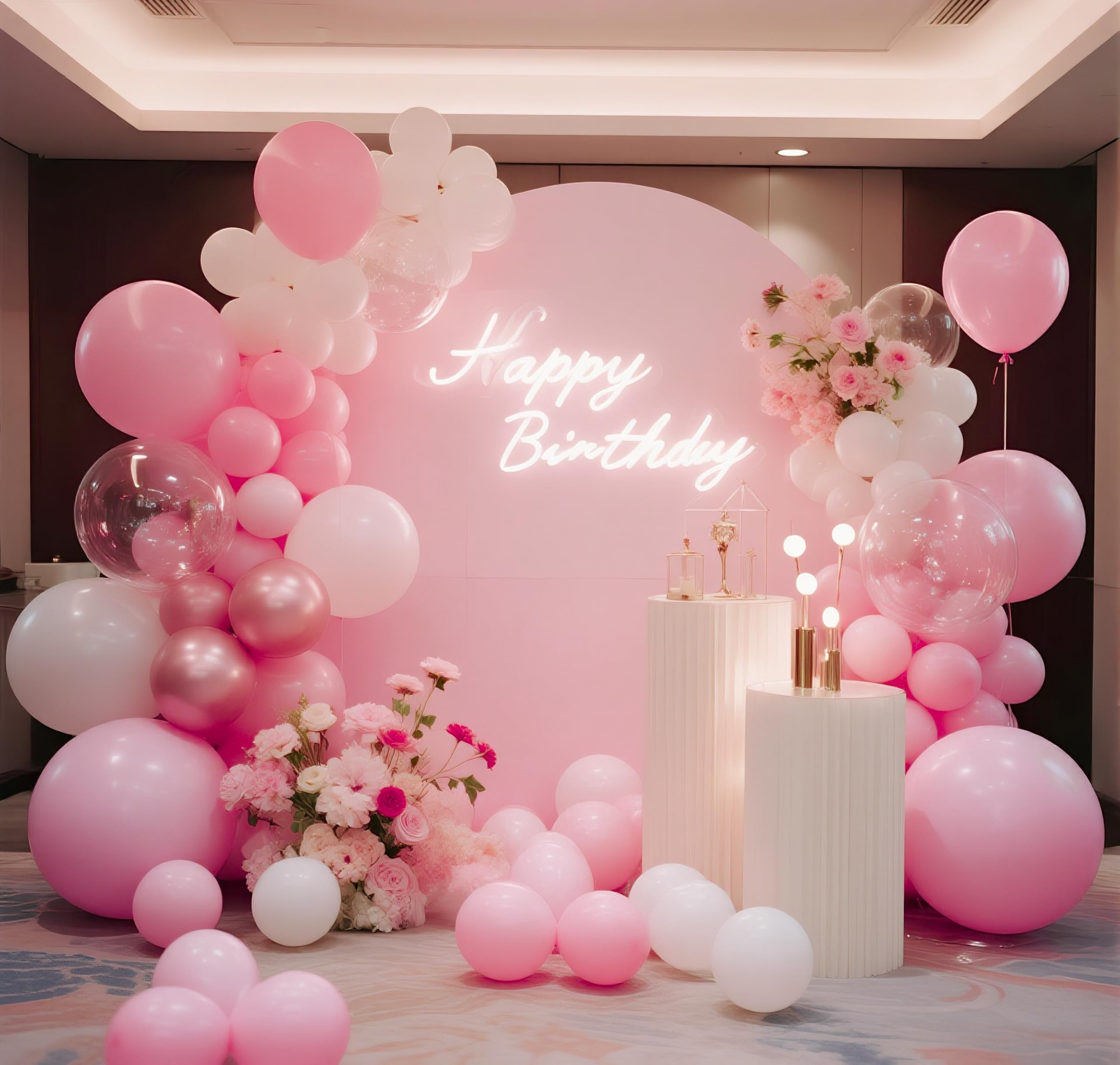 IXVAN Pink Balloons 145pcs – Mixed Sizes for Arch Garland