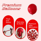 IXVAN Red Balloons 145pc Latex Balloon Arch Kit – 5in/10in/12in/18in for Weddings & Parties