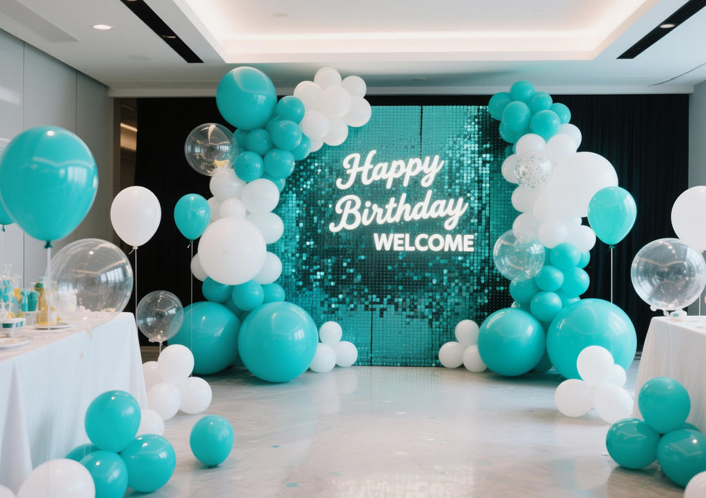 IXVAN Turquoise Blue Peacock Balloons 145pcs – Latex Balloon Arch Kit (5in, 10in, 12in, 18in) for Weddings & Parties