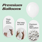IXVAN White Balloons 145pcs - 5in, 10in, 12in, 18in for Arch Garlands | Graduation & Wedding