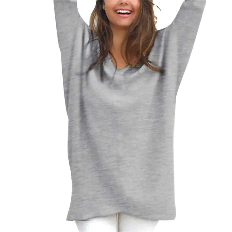 Women’s V-Neck Long Sleeve Thin Sweater – Casual Knitwear