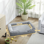 PawHut Dog Sofa Bed, Washable Pet Bed with Removable Cover and Non-Slip Bottom for Cats, Small and Medium Dogs, Grey