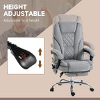 Vinsetto Massage Office Chair, Heated Reclining Computer Chair with Adjustable Height and Footrest, Grey