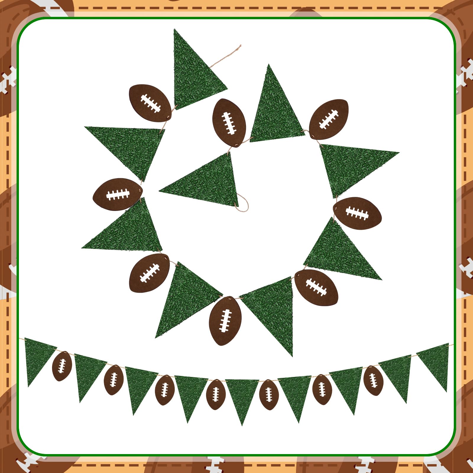 Janinka 11.5ft Football Party Decorations – Felt Flags & Footballs Garland