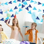 Janlaugh 6 Pcs Airplane Garland - 3D Colorful Paper Plane Banner for Parties, Travel, and Classrooms