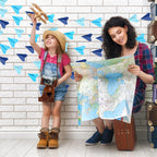 Janlaugh 6 Pcs Airplane Garland - 3D Colorful Paper Plane Banner for Parties, Travel, and Classrooms