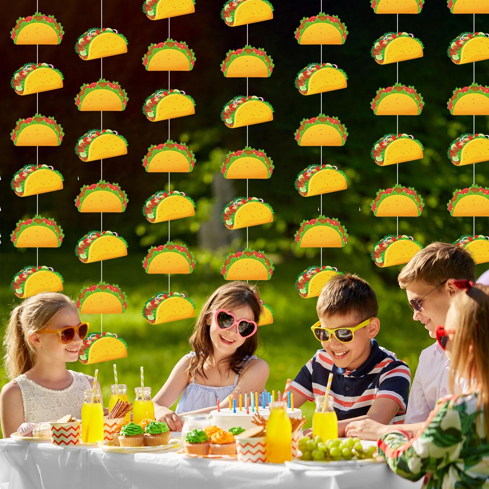 Janlaugh 8 Pcs Taco Banner Garland Fiesta Cinco de Mayo Party Decor