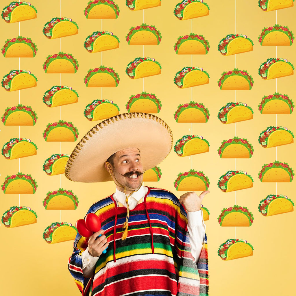 Janlaugh 8 Pcs Taco Banner Garland Fiesta Cinco de Mayo Party Decor