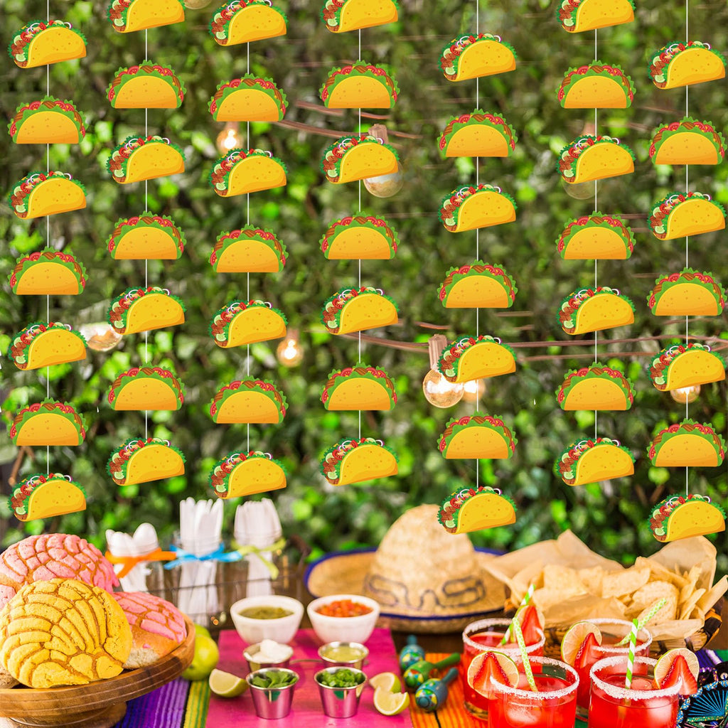 Janlaugh 8 Pcs Taco Banner Garland Fiesta Cinco de Mayo Party Decor