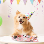 JarThenaAMCS 96-Piece Dog Birthday Tableware Set – 24 Dinner Plates, 24 Dessert Plates, 24 Napkins, 24 Forks