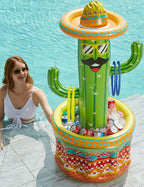Jasonwell Inflatable Fiesta Cactus Ice Bucket – Pool Party Cooler & Tropical Decor