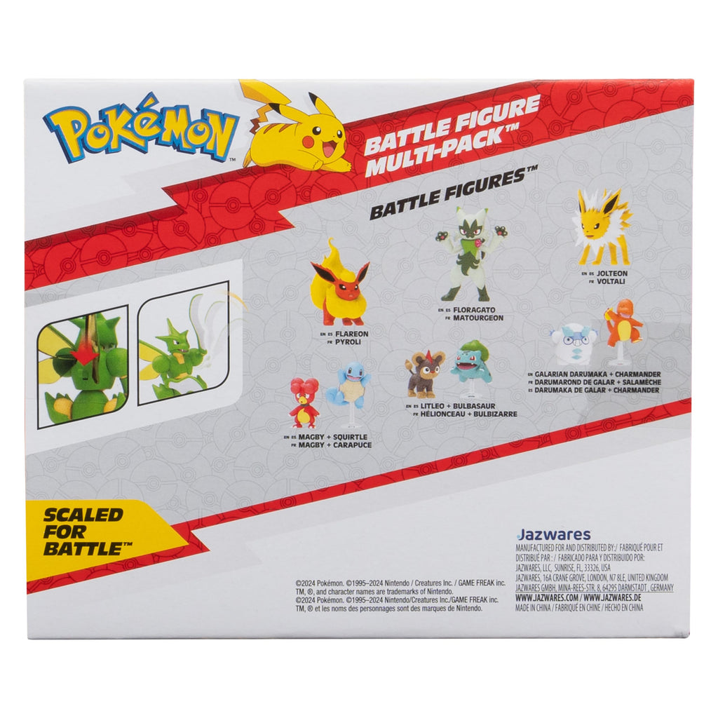Jazwares Pokemon Battle Figure 2 Pack – Eevee (2-Inch) & Scyther (4.5-Inch) Battle Figures