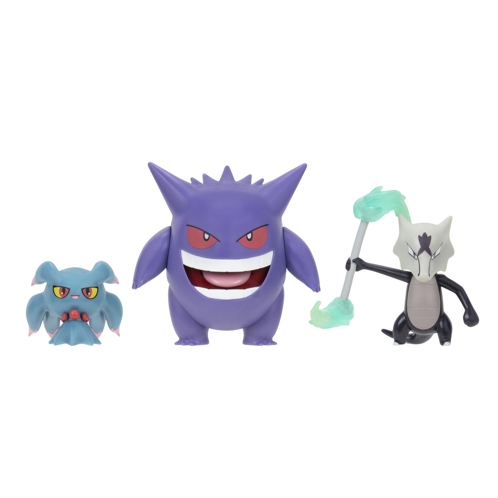 Pokemon Battle Figure 3 Pack – Misdreavus, Alolan Marowak & Gengar by Jazwares