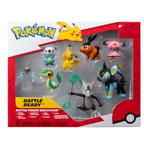 Pokemon Battle Figure 8 Pack – 6 x 2-Inch & 2 x 3-Inch Figures Including Pikachu | Jazwares