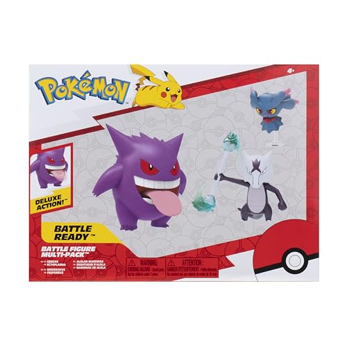 Pokemon Battle Figure 3 Pack – Misdreavus, Alolan Marowak & Gengar by Jazwares