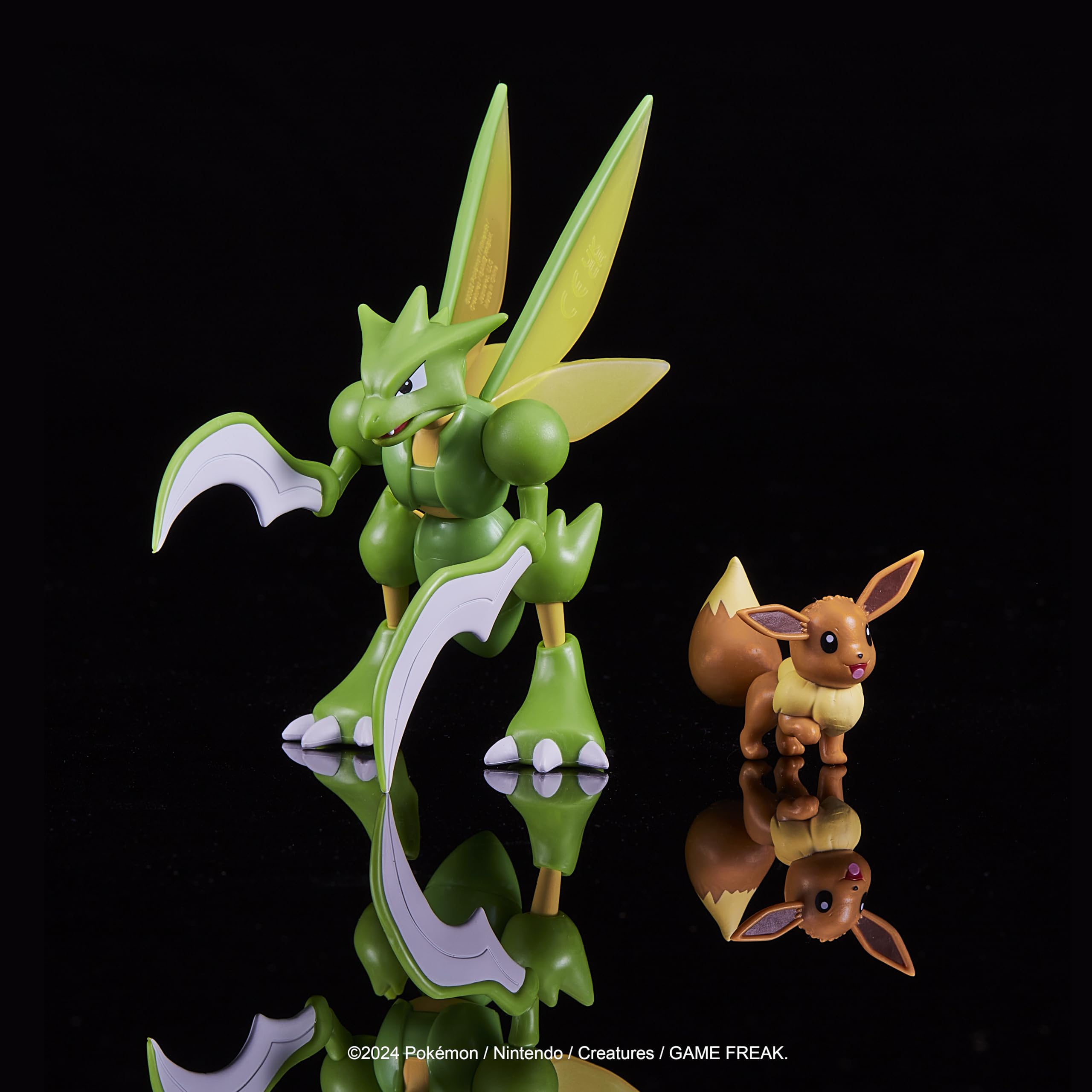 Jazwares Pokemon Battle Figure 2 Pack – Eevee (2-Inch) & Scyther (4.5-Inch) Battle Figures