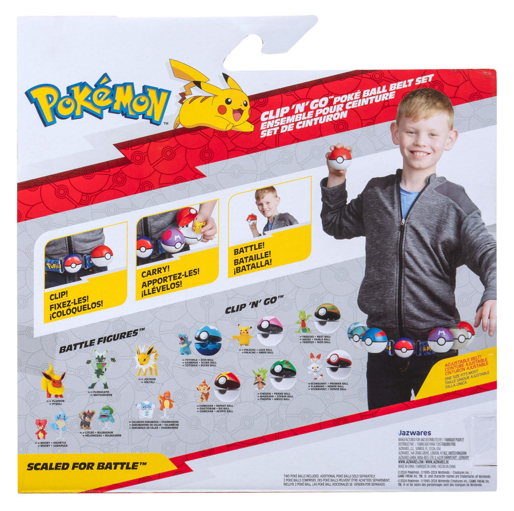 Jazwares Pokemon Charmander Clip N Go Belt Set – 2-Inch Figure with Ultra & Lure Balls