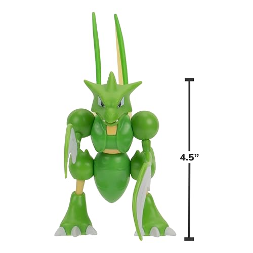Jazwares Pokemon Battle Figure 2 Pack – Eevee (2-Inch) & Scyther (4.5-Inch) Battle Figures