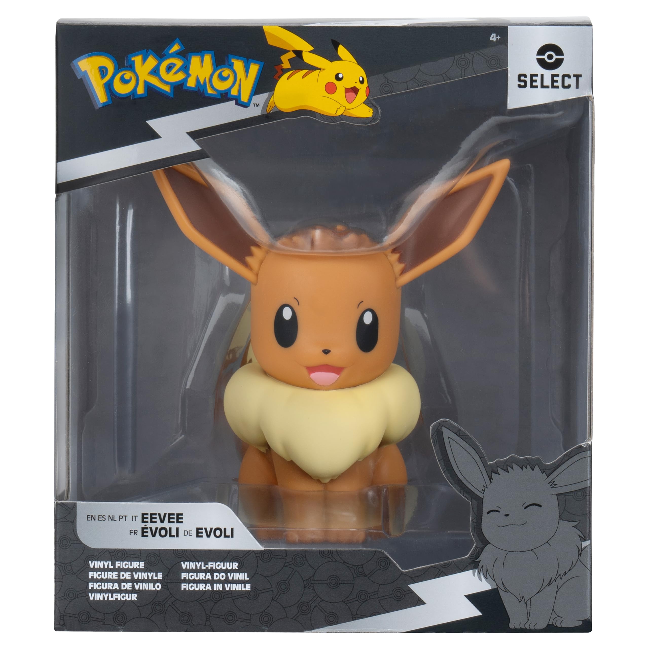 Jazwares Pokemon Eevee Select Vinyl Figure – 4-Inch, Officially Licensed