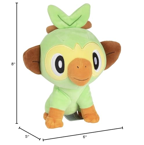 Jazwares Pokemon Grookey Plush 8-Inch – Official Sword & Shield Toy