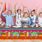 Jectivs 3-Piece Mexican Fiesta Tablecloth Set — 54 x 108 in, Cinco de Mayo Party Decor