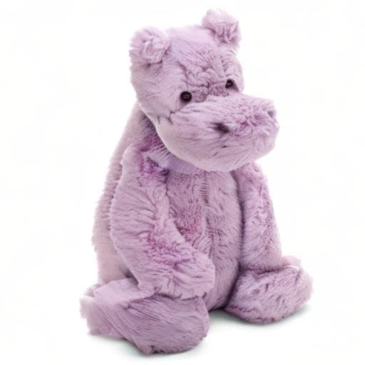 Jellycat Bashful Lilac Hippo Plush Toy – Medium 12-Inch Stuffed Animal