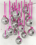 Jenaai 22-Inch Round Foil Balloons — 30-Pack with Satin Bows for Ceiling Decor (Disco)