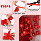 Jenaai 30-Piece 22-Inch Red 4D Round Foil Balloons with Satin Bows – Giant Party Decor for Valentine’s Day, Weddings & More