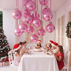 Jenaai 30-Pack 22" Pink 4D Foil Balloons with Satin Bows – Giant Round Party Balloons