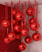 Jenaai 30-Piece 22-Inch Red 4D Round Foil Balloons with Satin Bows – Giant Party Decor for Valentine’s Day, Weddings & More