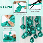 Jenaai 30-Set 22-Inch Round 4D Foil Balloons with Satin Bows – Green Giant Party Decorations