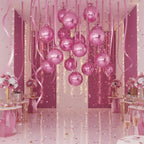 Jenaai 30-Pack 22" Pink 4D Foil Balloons with Satin Bows – Giant Round Party Balloons